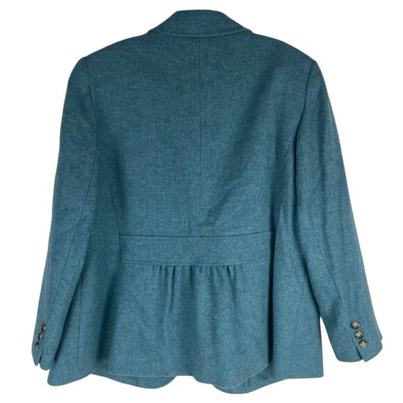 Talbots Wool Blend 2 Button Blazer Jacket Heather Teal Blue Size 14W - Picture 5 of 8